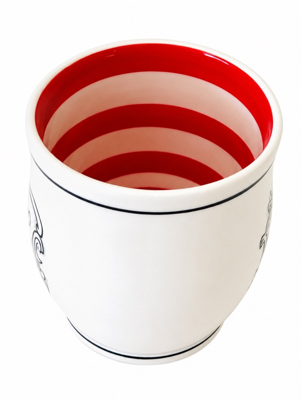 Anthropologie Katie Mandy Hello I Love You Red Stripe Mug 14 Oz - Picture 5 of 7